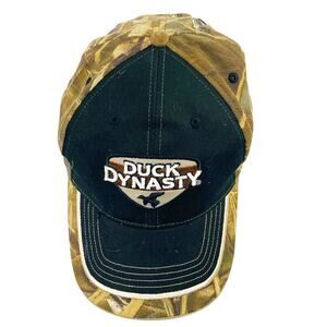 Duck Dynasty Camouflage Ball Cap Hat Embroidered Logo Brown & Black Adjustable